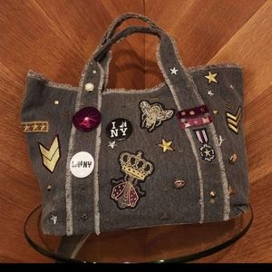 Steve Madden Grady Canvas Gray Tote Bag NWOT
